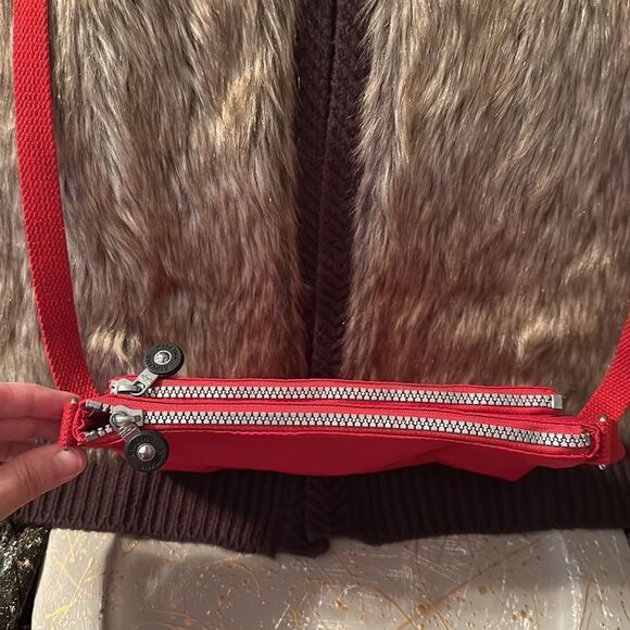 Kipling Small Vibrant Red Nylon Crossbody Bag - Picture 3 of 14